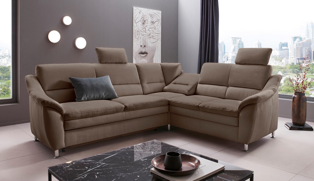 Places of Style Ecksofa »Cardoso«, Federkern, wahlweise mit Bett, Schubkasten, teilweise Relaxfunktion