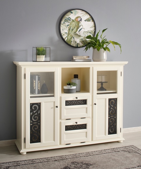 Home affaire Highboard »Arabesk«, mit schönen dekorativen Fräsungen, viele Stauraummöglichkeiten, Breite 160 cm