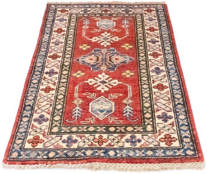 morgenland Wollteppich »Kazak Teppich handgeknüpft rot«, rechteckig, 6 mm Höhe