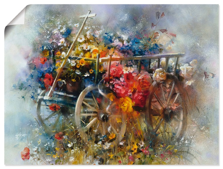 Artland Wandbild »Blumen Schubkarre«