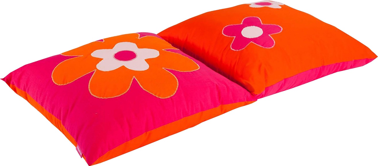 Hoppekids Dekokissen »«Flower Power»«, (2 St.), Zierkissen 50x50 Blume Kinderbett 2 St.