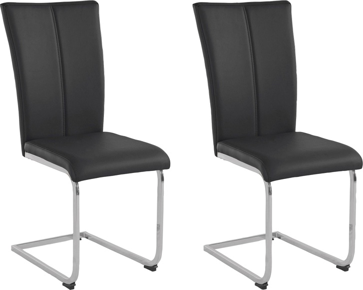 Home affaire Freischwinger »Alex«, (Set), 2 St., Kunstleder, Stuhl belastbar bis 120 Kg, Gestell im Chrom-Look