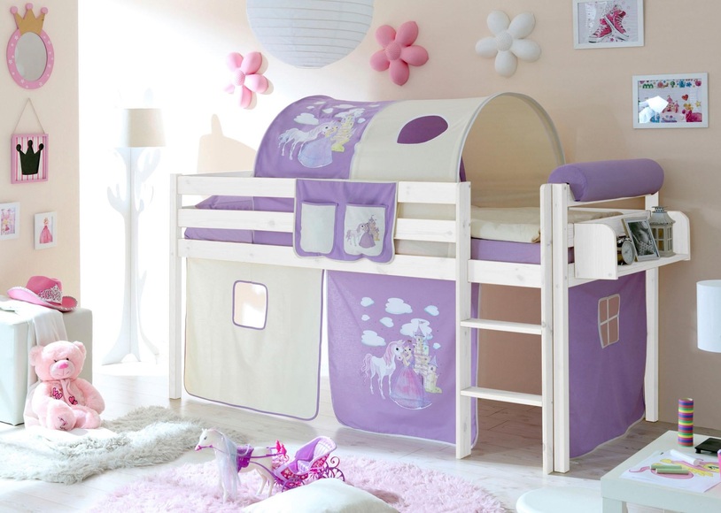 Ticaa Hochbett »Malte« mit Rolllattenrost und Textil-Set