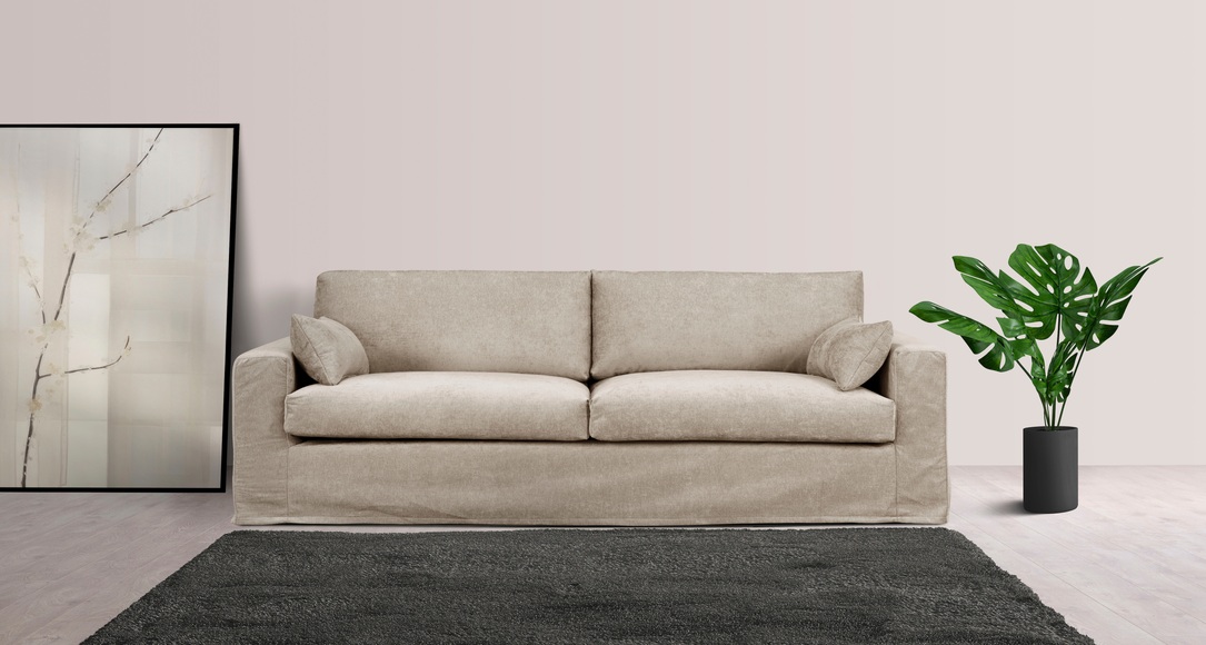 LeGer Home by Lena Gercke 3-Sitzer »Sölve«, mit optischer Husse, weicher Sitzkomfort