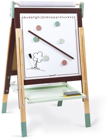 Janod® Magnet- und Kreidetafel, braun/türkis