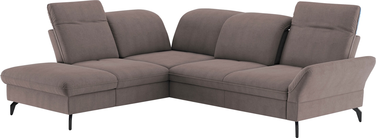sit&more Ecksofa »Leandro L-Form«, Wahlweise mit Bett-, Kopfteil - und Armlehnfunktion, sowie Stauraum