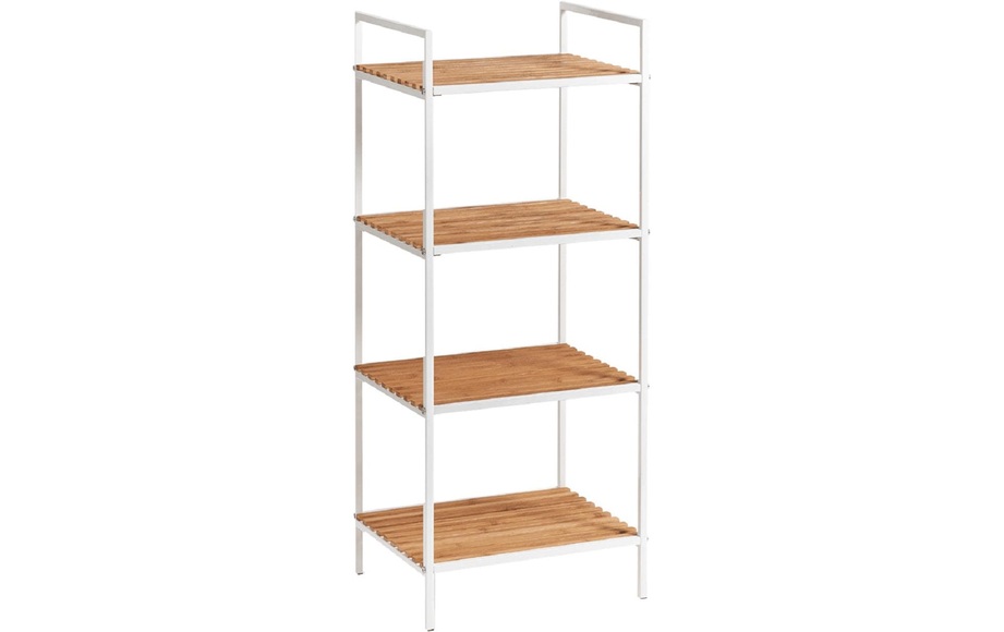 ZELLER Regal »Standregal«, 4 Böden, Bamboo/Metall weiss