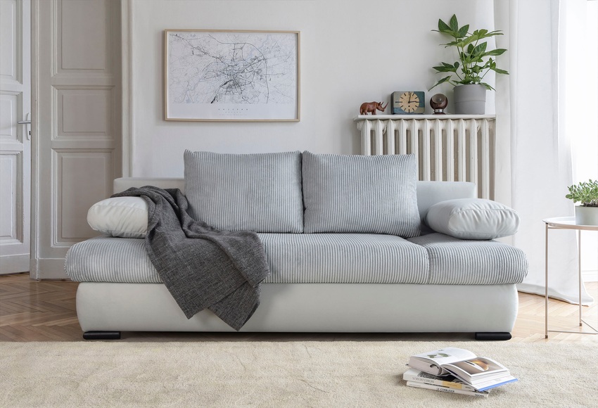 COLLECTION AB Schlafsofa »30 Jahre Jubiläums-Modell Chicago«, mit Bettfunktion und Bettkasten, im Cord-Samt Mix