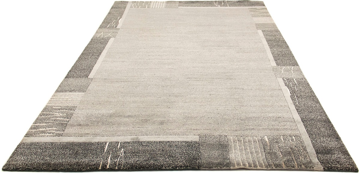 morgenland Wollteppich »Nepal Teppich handgeknüpft anthrazit«, rechteckig, 18 mm Höhe