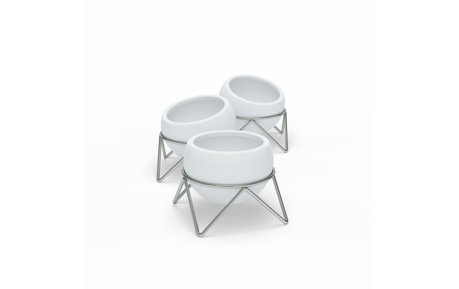 Umbra - 3er-Set Blumentöpfe - Weiss und Gold