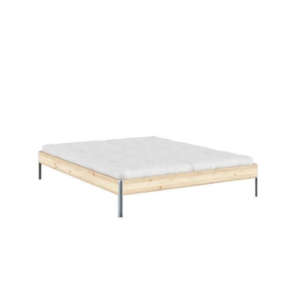 Karup Design Bettgestell »CORE BED Bodenbett, Holzrahmen, Futonbett, Jugendbett, Holzbett«, Massivholzbett mit Lattenrost, Kiefer massiv, Doppelbett ohne Kopfteil