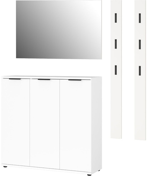 GERMANIA Garderoben-Set »Stanton«, (4 St.), Garderoben-Set bestehend aus 1 Schuhschrank, 1 Spiegel und 2 Paneelen