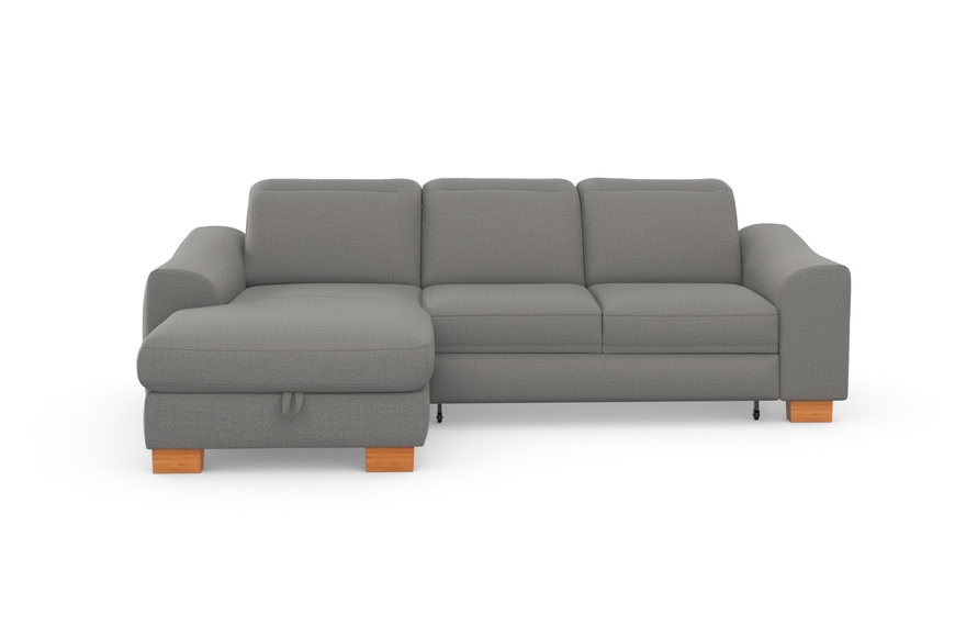 sit&more Ecksofa »Durness«, mit Federkern und hochwertigen Massivholzfüssen, wahlweise mit Kopfteilverstellung, Bettfunktion und Bettkasten oder mit Bettfunktion und Bettkasten