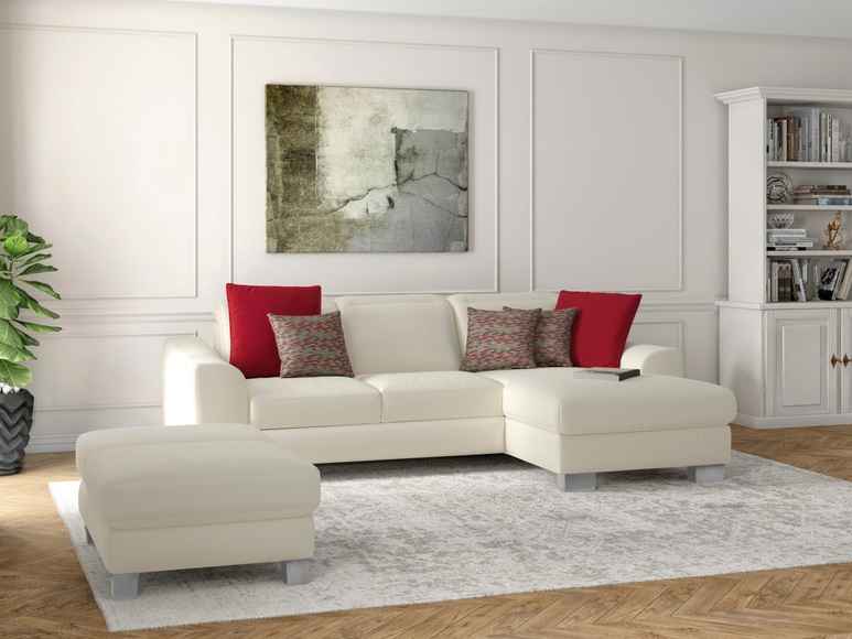 sit&more Ecksofa »Durness«, mit Federkern und hochwertigen Edelstahlfüssen, wahlweise mit Kopfteilverstellung, Bettfunktion und Bettkasten oder mit Bettfunktion und Bettkasten
