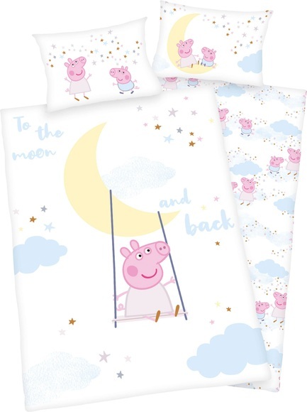 HERDING Flanell-Bettwäsche Peppa Pig 100 x 135 cm