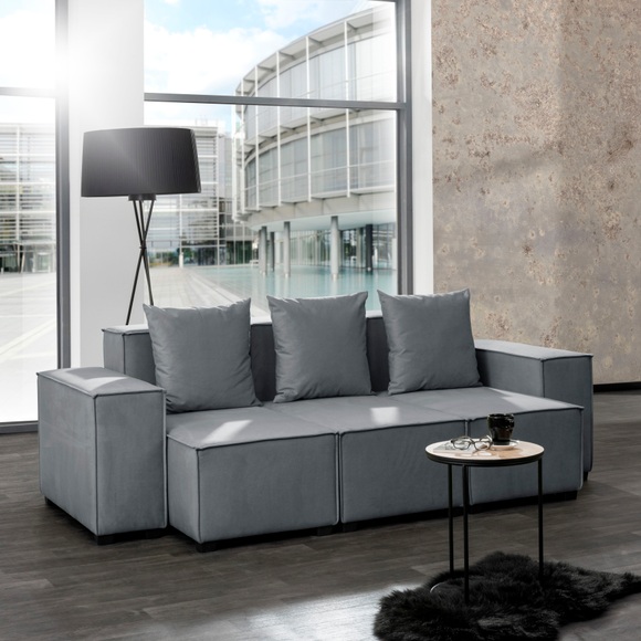 Max Winzer® Wohnlandschaft »MOVE«, (Set), Sofa-Set 02 aus 8 Sitz-Elementen, inklusive 3 Zierkissen, individuell kombinierbar