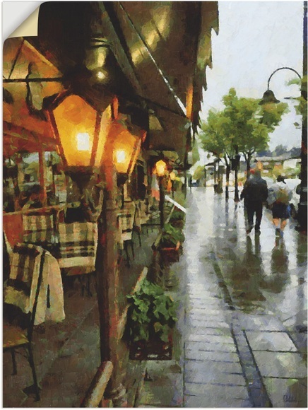 Artland Wandbild »Restaurant Lampen«, Restaurant & Cafés, (1 St.), in vielen Grössen & Produktarten - Alubild / Outdoorbild für den Aussenbereich, Leinwandbild, Poster, Wandaufkleber / Wandtattoo auch für Badezimmer geeignet