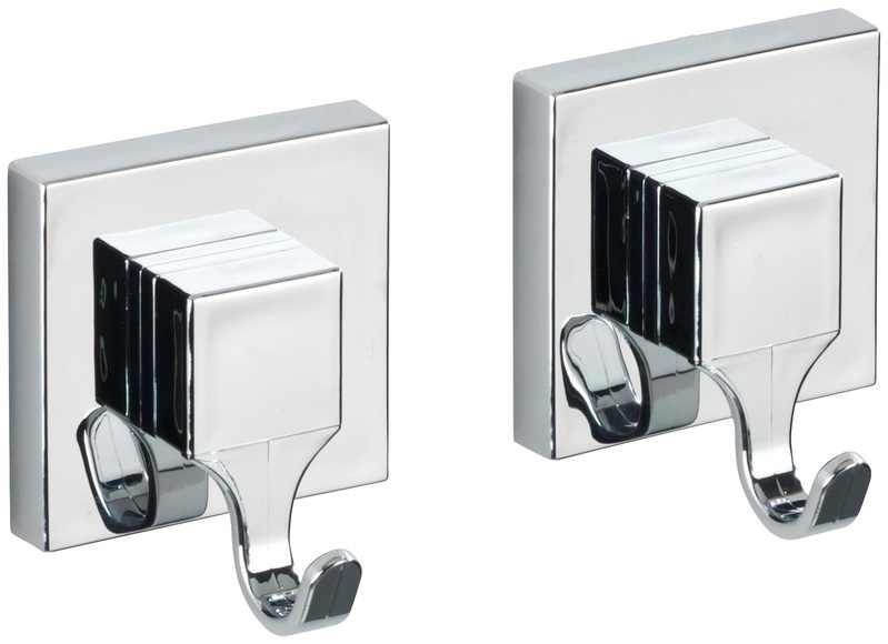 Wenko - Vacuum-Loc® Wandhaken Quadro, 2er Set, Befestigen ohne bohren