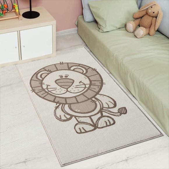 Carpet City Kinderteppich »MARA717«, rechteckig, Kinderzimmer Teppich Tiere Beige Spielzimmer