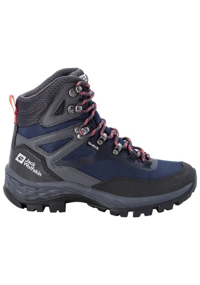 Jack Wolfskin Wasserdichte Wanderschuhe Damen Rebellion Guide Texapore Mid Women 41 blau blue / coral