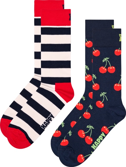 Happy Socks Socken, (2 Paar), Cherry & Stripe Socks