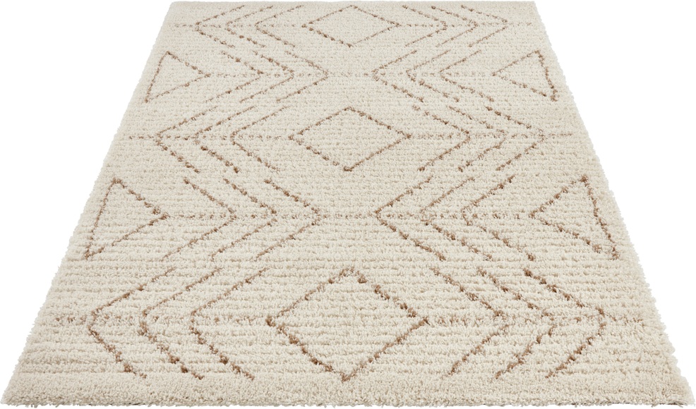 MINT RUGS Hochflor-Teppich »Toboso«, rechteckig, 35 mm Höhe, sehr weicher Flor, Boho Design, Wohnzimmer, Schlafzimmer, Robust, Pflegeleicht, Gekettelt