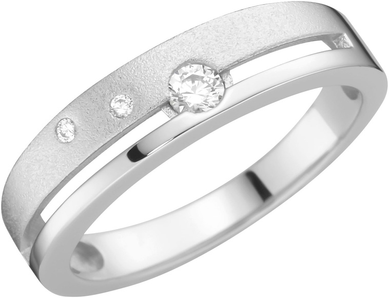 Firetti Fingerring »Schmuck Geschenk Damenring Ring matt glanz«, mit Zirkonia (synth.)