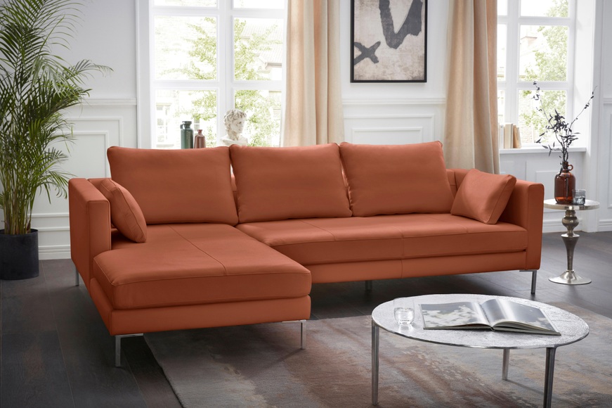 Alte Gerberei Ecksofa »Marinus«, mit schmalen Lehnen, inklusive Rückenkissen & Armlehnkissen