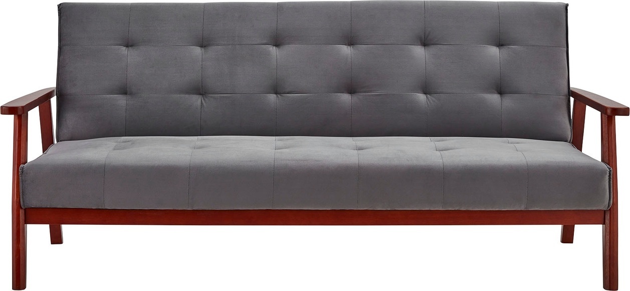 Bettsofa 3-Sitzer Samt dunkelgrau 190