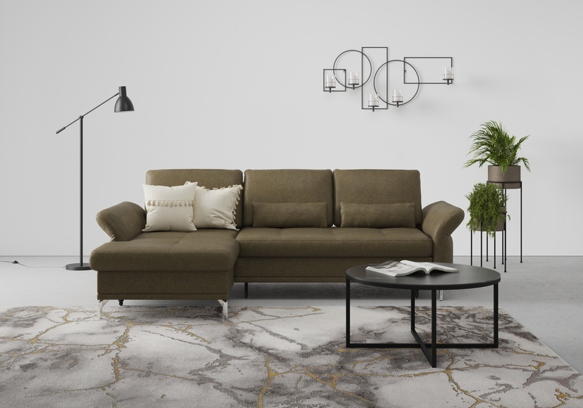 INOSIGN Ecksofa »Palm Beach«, Federkern, mit Sitztiefenverstellung, wahlweise mit Bettfunktion, Bettkasten und Armteilverstellung