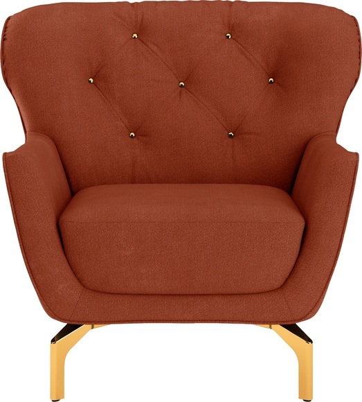 sit&more Sessel »Orient 3 V«, inkl. 1 Zierkissen mit Strass-Stein, goldfarbene Metallfüsse