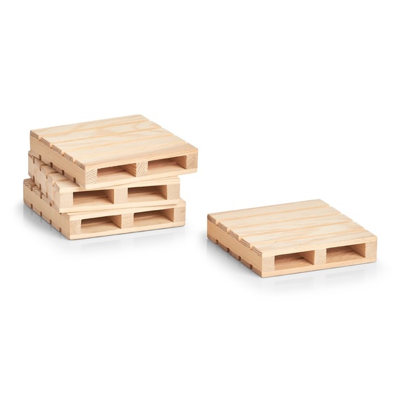 Zeller Present Glasuntersetzer, (Set, 4 tlg.), Kiefernholz