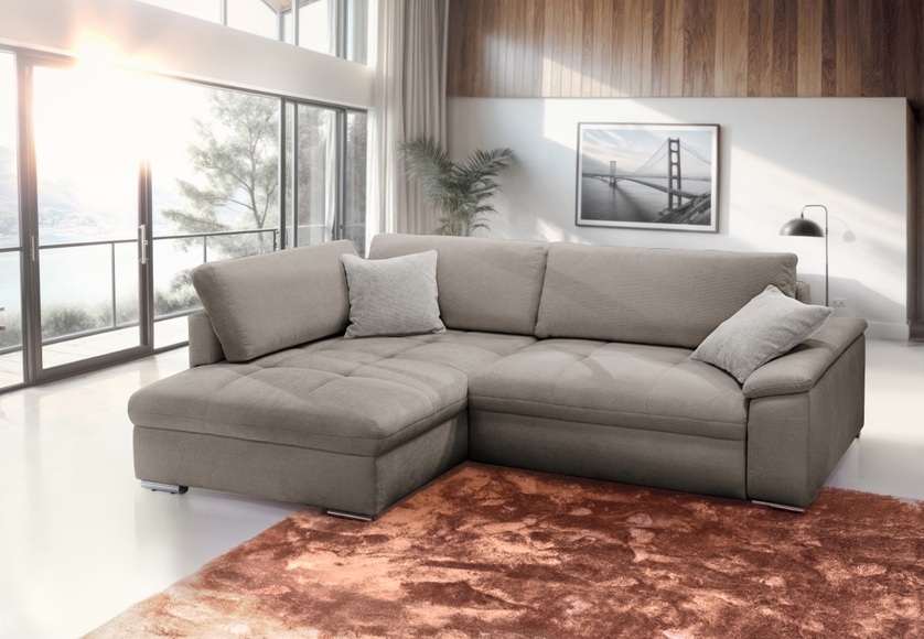 exxpo - sofa fashion Ecksofa »Casa Grande inkl. Bettfunktion, Bettkasten, bequem«, L-Form, guter Sitzkomfort, grosse Liegefläche
