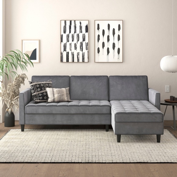 Dorel Home Ecksofa »Presley«, Ecksofa mit Bett-Funktion und Stauraum, verstellbare Rückenlehne