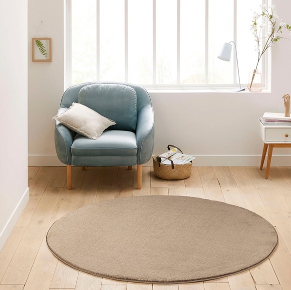 my home Teppich »Kurzflor-Webteppich GRANADA«, rechteckig, uni einfarbig weich Soft Touch mit Glanz