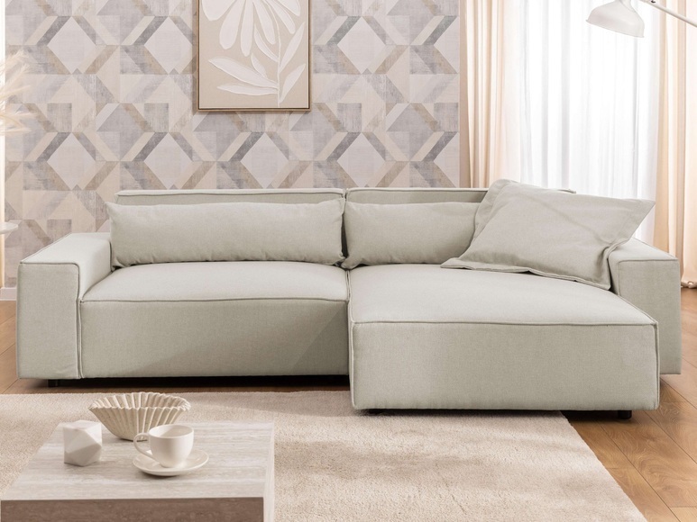 GOODproduct Ecksofa »KINLEE Design-Sofa mit Recamiere rechts/links, Masse B/T/H 251/144/70cm« L-Form mit Wellenunterfederung, ohne Bettfunktion, modern und beguem