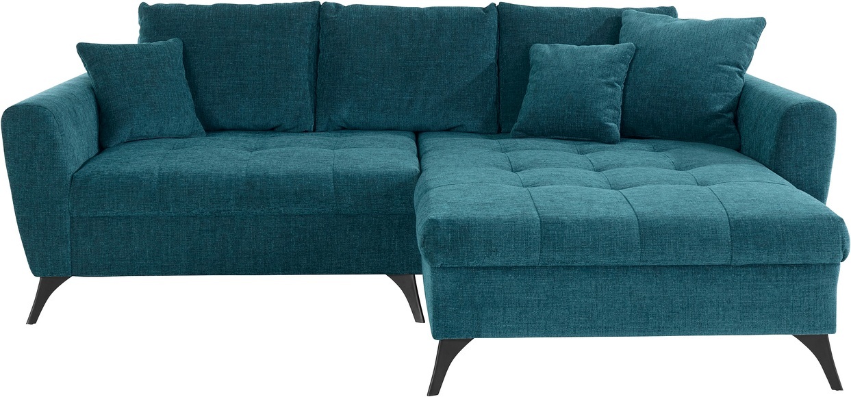 andas Ecksofa »Lörby«, auch mit Aqua clean-Bezug, feine Steppung im Sitzbereich, lose Kissen