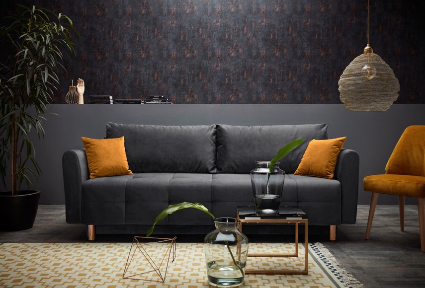 INOSIGN Schlafsofa »Nordic metallic«, mit Federkern und Metallbeinen, Steppung im Sitzbereich