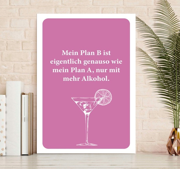 queence Metallbild »Plan B«, Schriftzüge, (1 St.), Stahlschilder