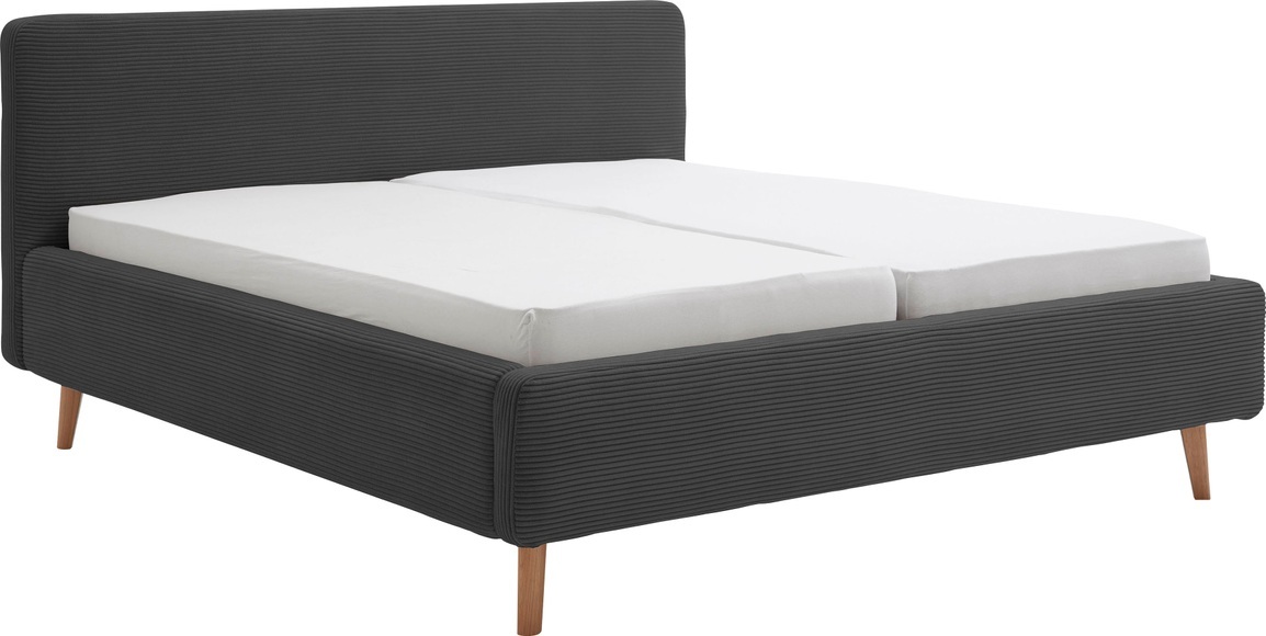 Novel - Bett MATTIS_8096 - anthrazit - Textil - 180x200