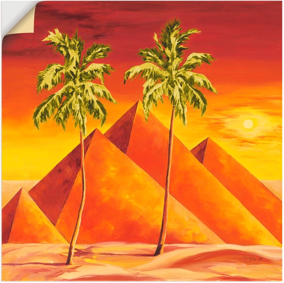 Artland Wandbild »Pyramiden mit Palmen«