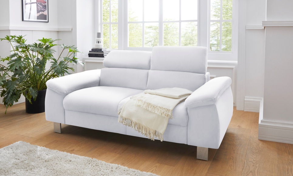 COTTA Polstergarnitur »Komaris«, (Set), Set: bestehend aus 2-Sitzer und Hocker, Sofa inklusive Kopfteilverstellung