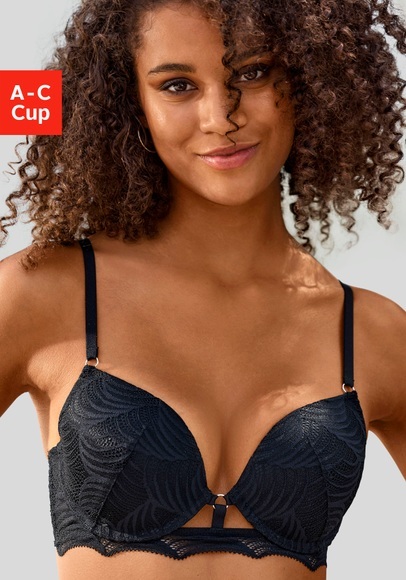 LASCANA Push-up-BH, mit integrierten Kissen und modischer Spitze, Dessous
