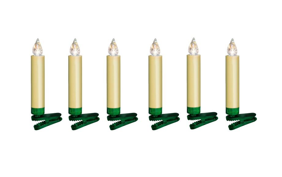 Lumix 75532 Weihnachtsbaum-Beleuchtung Innen/Außen batteriebetrieben 6 LED Warm-Weiß
