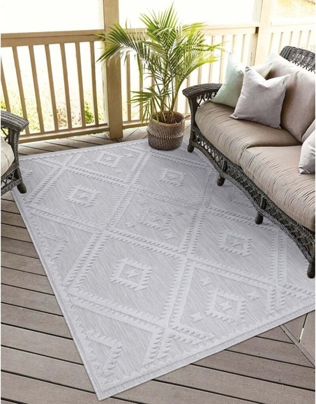 Carpet City Teppich »Santorini«, rechteckig, 5 mm Höhe, 3D-Effekt, für Wohnzimmer, Flur, Küche, Wintergarten, Balkon, Wetterfest & UV-beständig