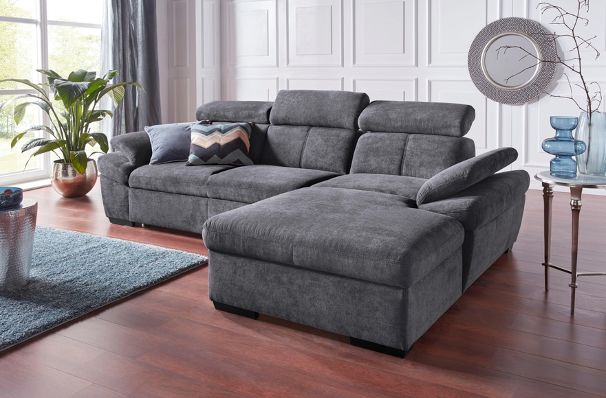 exxpo - sofa fashion Ecksofa, inklusive Kopfteil- und Armteilverstellung, wahlweise mit Bettfunktion