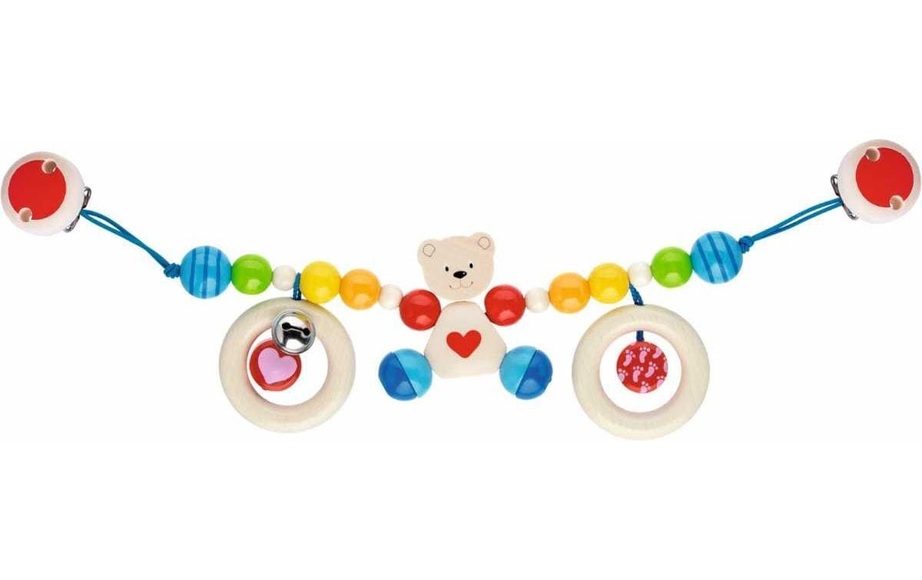 Baby Kinderwagenkette Herzbär Mit Clips Unisex