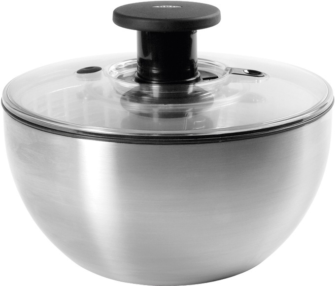 OXO SteeL Salatschleuder »OXO«, patentierter Pumpmechanismus, 6 Liter