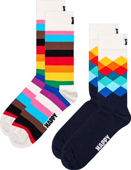 Happy Socks Socken, (2 Paar), Faded Diamond & Pride Stripe Socks