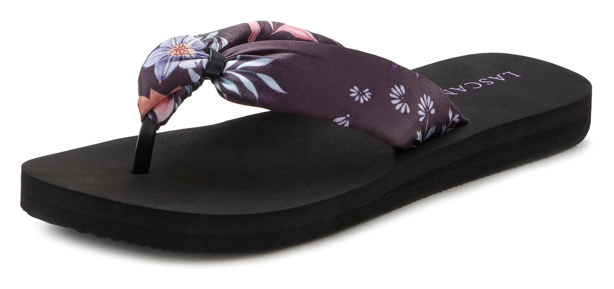 LASCANA Badezehentrenner, Sandale, Pantolette, Badeschuh ultraleicht mit softem Band VEGAN